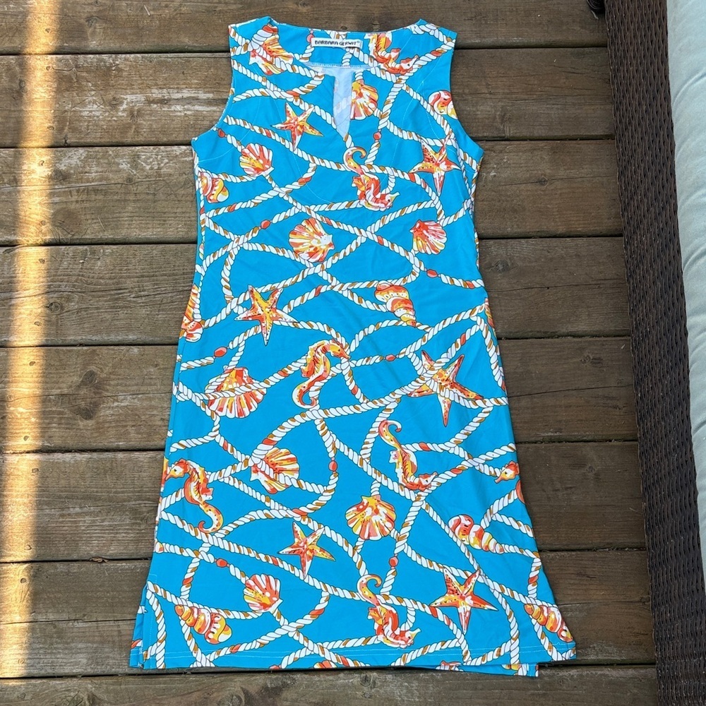 Blue Nautical Print Dress